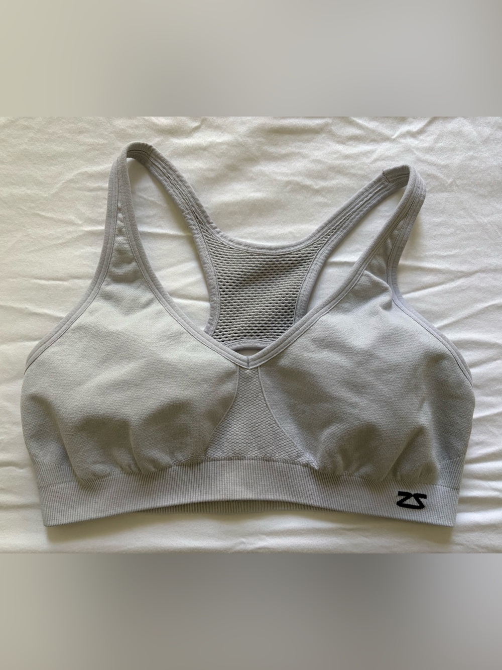 Zensah Racey Sports Bra Seamless White Size Medium
